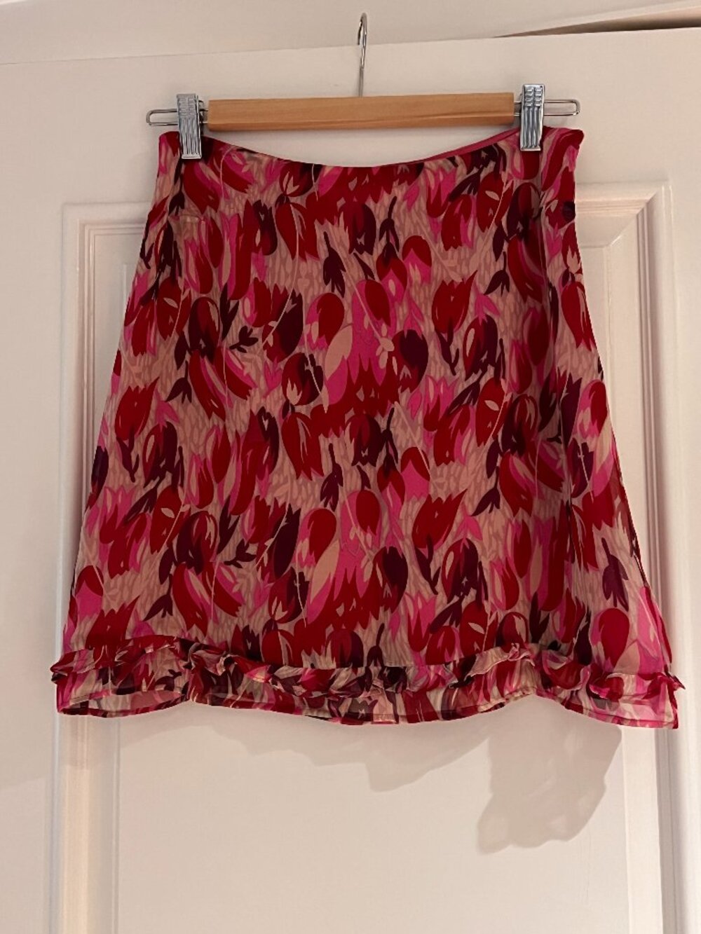 Silk Tulip Print skirt